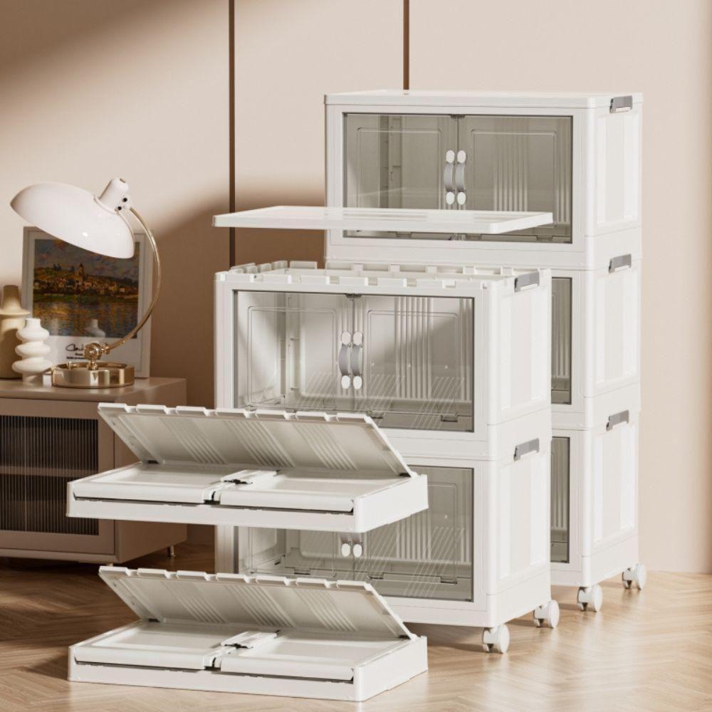 Armario 6 Portas 3 Andares Dobravel Organizador Brinquedos Carrinho Lavanderia Multiuso Caixa Armarzenamento Guarda Roup - 6
