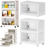 Armario 6 Portas 3 Andares Dobravel Organizador Brinquedos Carrinho Lavanderia Multiuso Caixa Armarzenamento Guarda Roup - 2