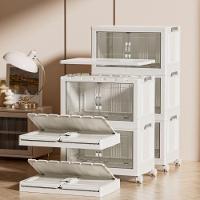 Armario 6 Portas 3 Andares Dobravel Organizador Brinquedos Carrinho Lavanderia Multiuso Caixa Armarzenamento Guarda Roup - 6