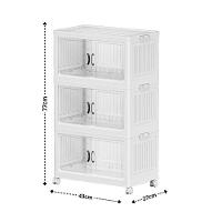 Armario 6 Portas 3 Andares Dobravel Organizador Brinquedos Carrinho Lavanderia Multiuso Caixa Armarzenamento Guarda Roup - 8