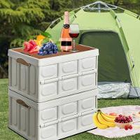 Caixa Dobravel Vira Mesa Portatil Armazenamento Cesta Empilhavel Multiuso Banqueta Viagem Praia Portatil Alca Acampament - 3