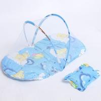 Berco Mosquiteiro Cama Bebe Colchonete Tenda Portatil Travesseiro Cercadinho Dobravel Colchao Almofada Fofo Azul - 6