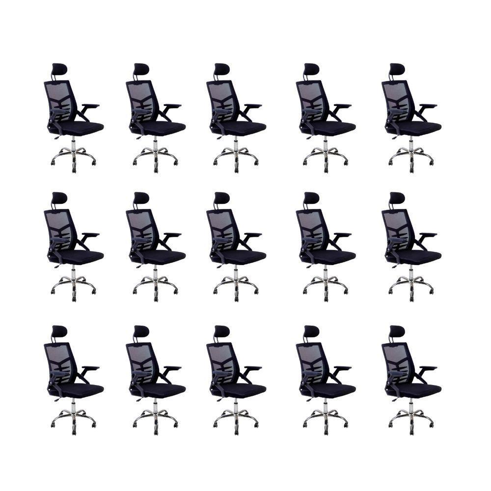 Kit 15 Cadeiras Escritório Executiva Diretor Relax Oficial + E-book - 1