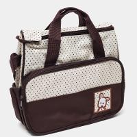 Kit Bolsa Maternidade Mochila Bebe Trocador Porta Mamadeira Papinha 5 Peças Mala Luxo Impermeavel Menina Menino Marrom - 2