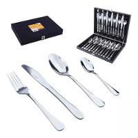 Kit Faqueiro Maleta Premium 24 Peças Conjunto Talheres Inox Estojo Madeira Completo Luxo - 1