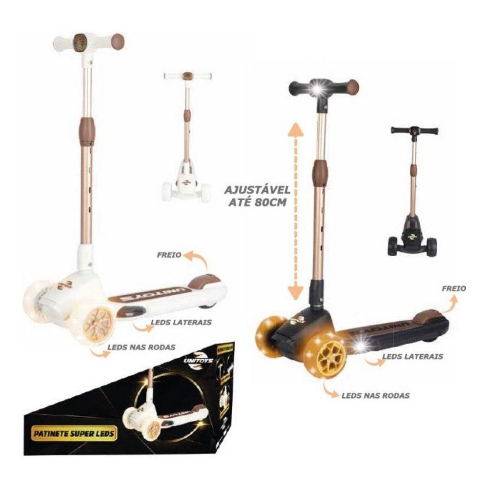 Patinete Super Leds 3 Rodas Branco - 4