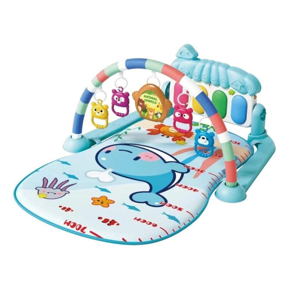 Tapete Bebê De Atividades Musical Com Piano Interativo Azul - 1