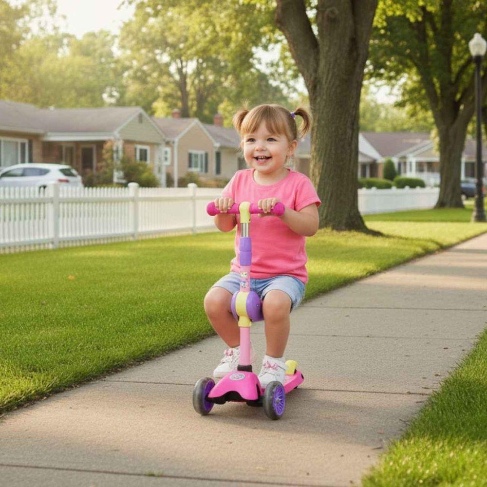 Patinete Infantil Com Assento 2 Em 1 Rosa - 2