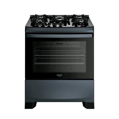 Fogão de Piso 5 Bocas Gás Dako Supreme Glass Timer Digital Mesa Vidro Temperado Titânio Bivolt