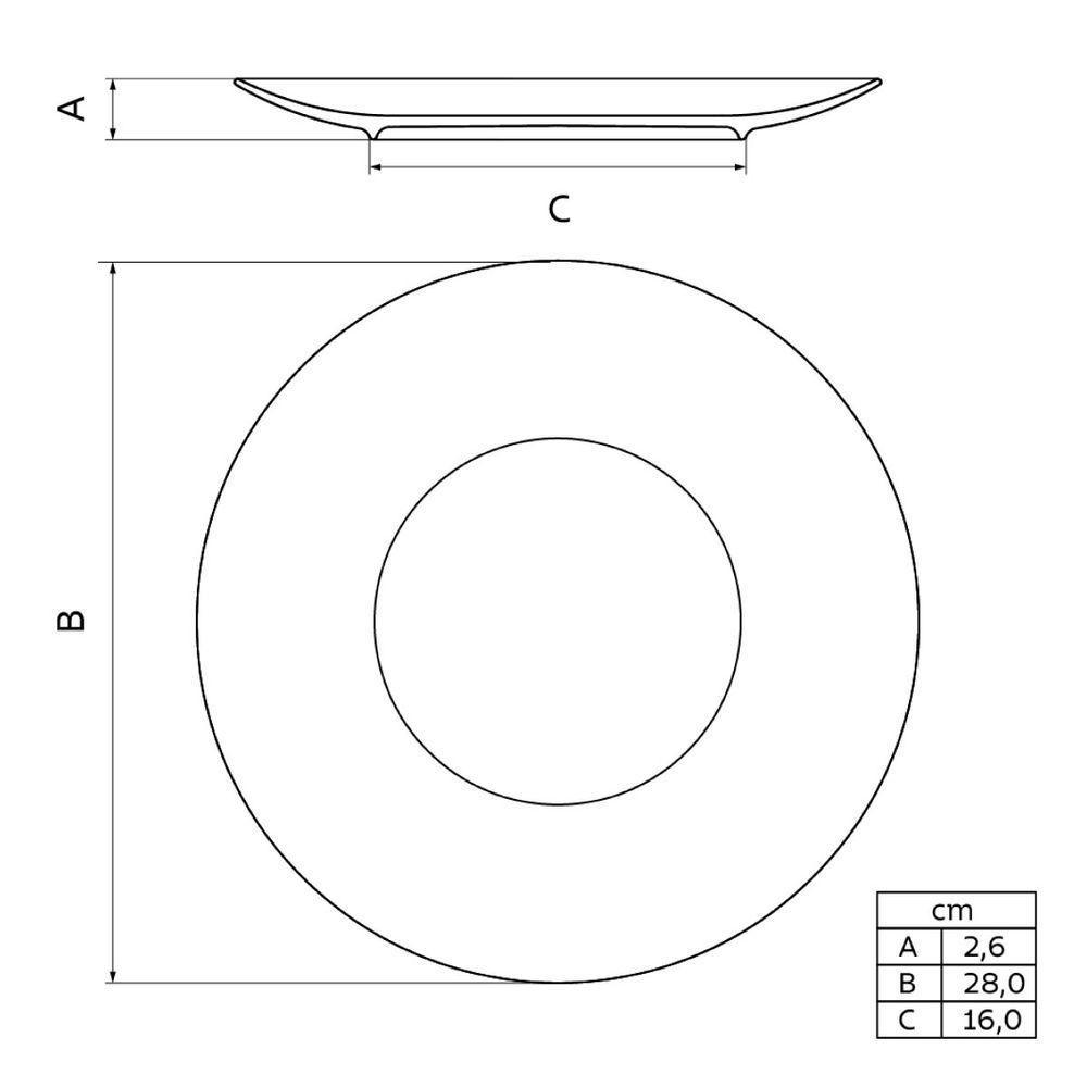 Kit 6 Prato Raso Tramontina Rústico Em Porcelana 28 Cm Marrom - 4