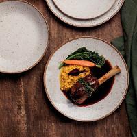 Kit 6 Prato Raso Tramontina Rústico Em Porcelana 28 Cm Marrom - 6