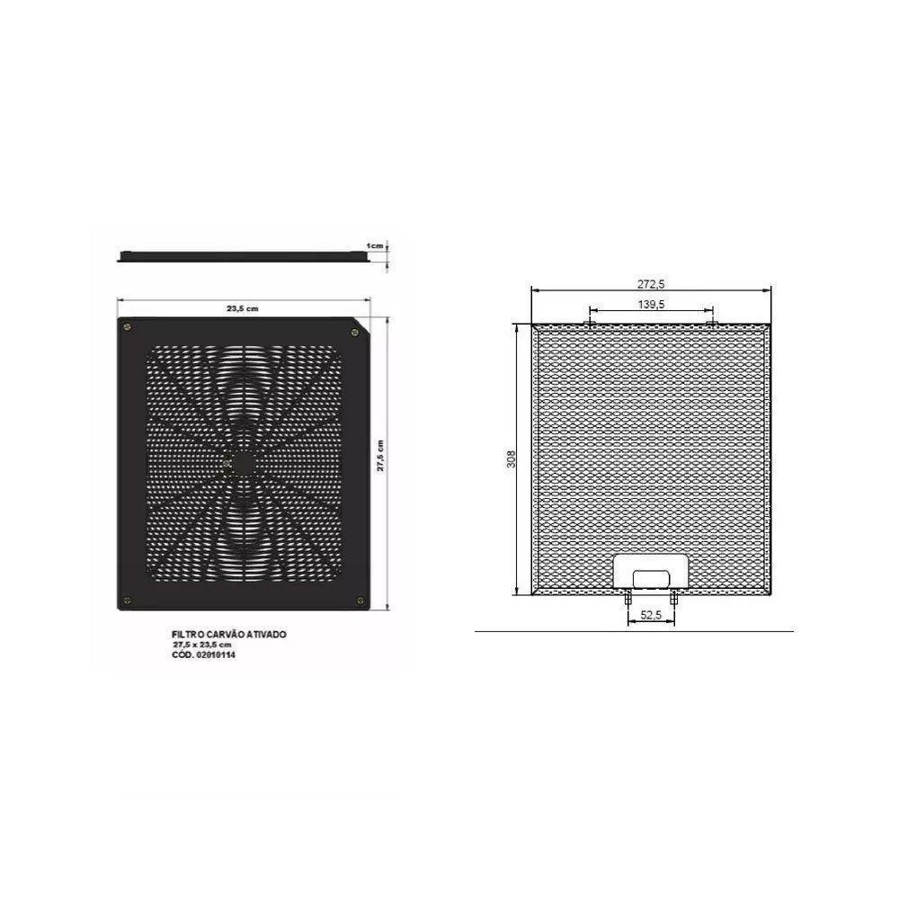 Kit Filtros CVC Antiga Fogatti Alumínio E Carvão Ativado Preto Com Alumínio - 2