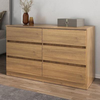 Cômoda Mp4396 6 Gavetas MDF Texturizado Branco sem Puxadores 120cm para Quarto