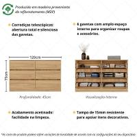 Cômoda Com 6 Gavetas 120cm Multimóveis Mp4396 Madeirado - 3
