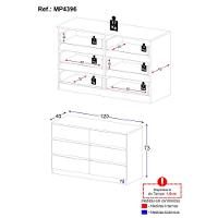 Cômoda Com 6 Gavetas 120cm Multimóveis Mp4396 Madeirado