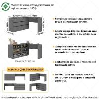 Penteadeira De Canto 120cm 6 Gavetas Flex Multimóveis Mp4404 Grafite - 3