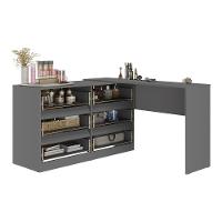 Penteadeira De Canto 120cm 6 Gavetas Flex Multimóveis Mp4404 Grafite - 5