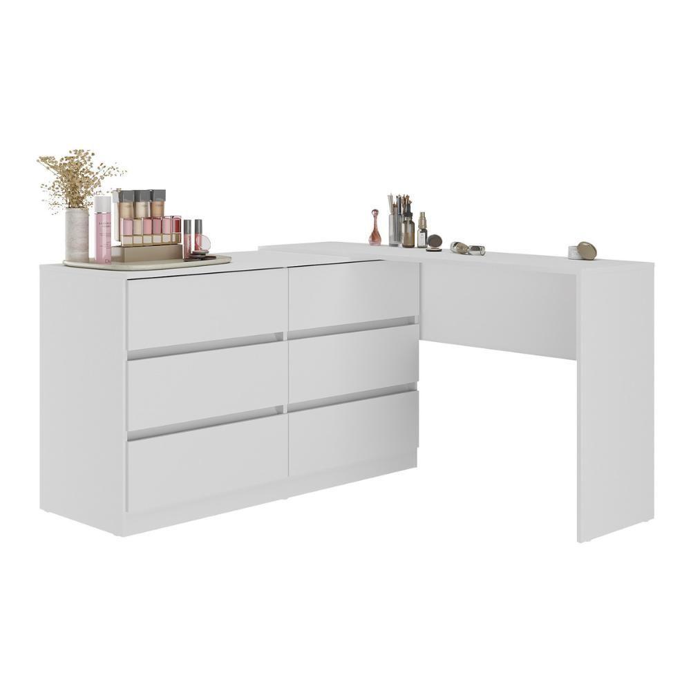 Penteadeira De Canto 120cm 6 Gavetas Flex Multimóveis Mp4404 Branco - 2