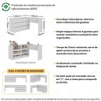 Penteadeira De Canto 120cm 6 Gavetas Flex Multimóveis Mp4404 Branco - 3