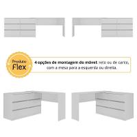 Penteadeira De Canto 120cm 6 Gavetas Flex Multimóveis Mp4404 Branco - 6