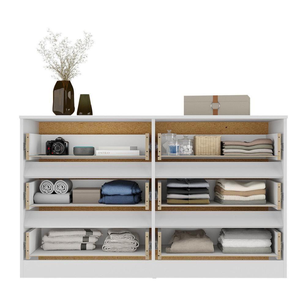 Cômoda Com 6 Gavetas 120cm Multimóveis Mp4396 Branco - 5