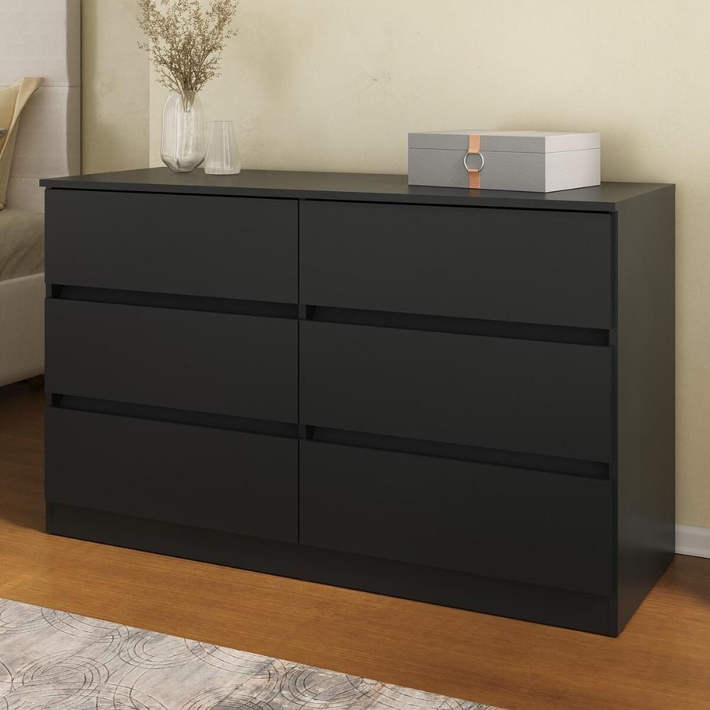 Cômoda Com 6 Gavetas 120cm Multimóveis Mp4396 Preto - 1