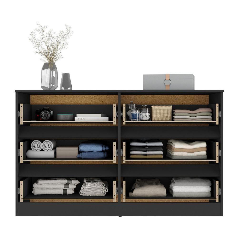 Cômoda Com 6 Gavetas 120cm Multimóveis Mp4396 Preto - 5