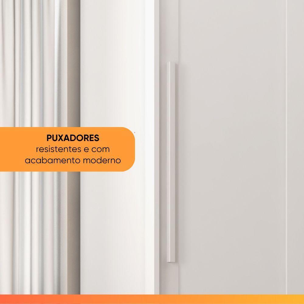 Guarda Roupas Casal 2 Portas De Correr 3 Gavetas Ravena Branco - 6