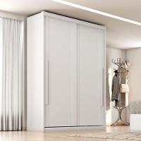 Guarda Roupas Casal 2 Portas De Correr 3 Gavetas Ravena Branco - 2