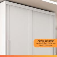 Guarda Roupas Casal 2 Portas De Correr 3 Gavetas Ravena Branco - 7