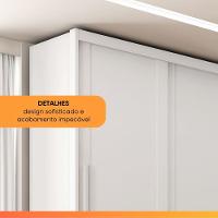Guarda Roupas Casal 2 Portas De Correr 3 Gavetas Ravena Branco - 8