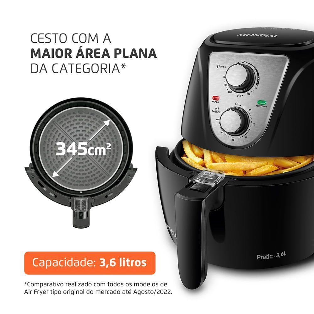 Fritadeira Sem óleo Air Fryer Pratic 3,6L Mondial AF-36-BI 110V/60HZ - 5