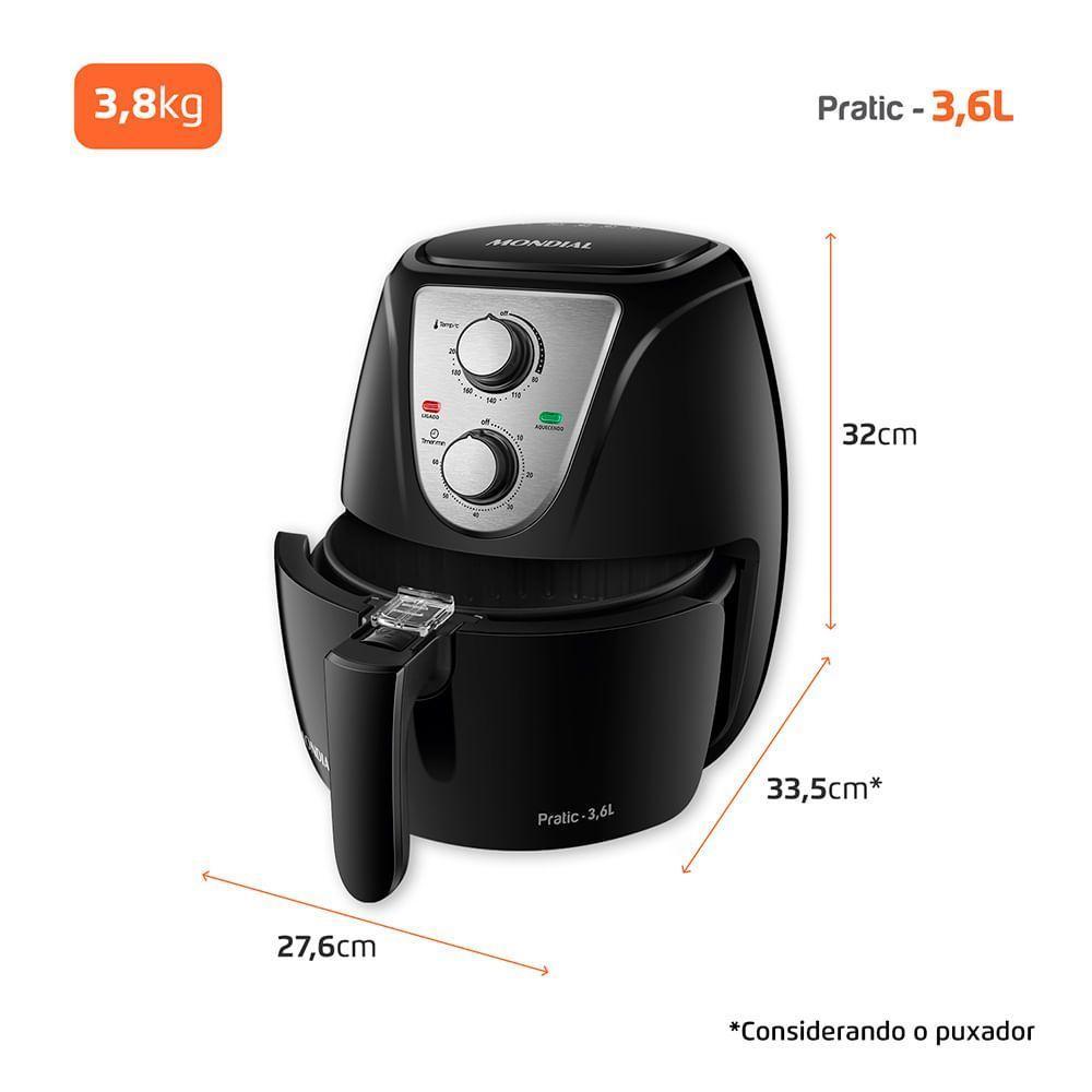 Fritadeira Sem óleo Air Fryer Pratic 3,6L Mondial AF-36-BI 110V/60HZ - 7