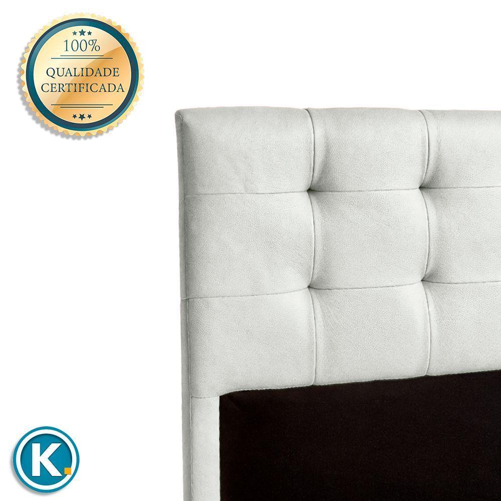 Cabeceira Estofada King Alice Nature Material Sintético Branco 193x136 - 5