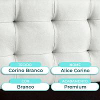 Cabeceira Estofada King Alice Nature Material Sintético Branco 193x136