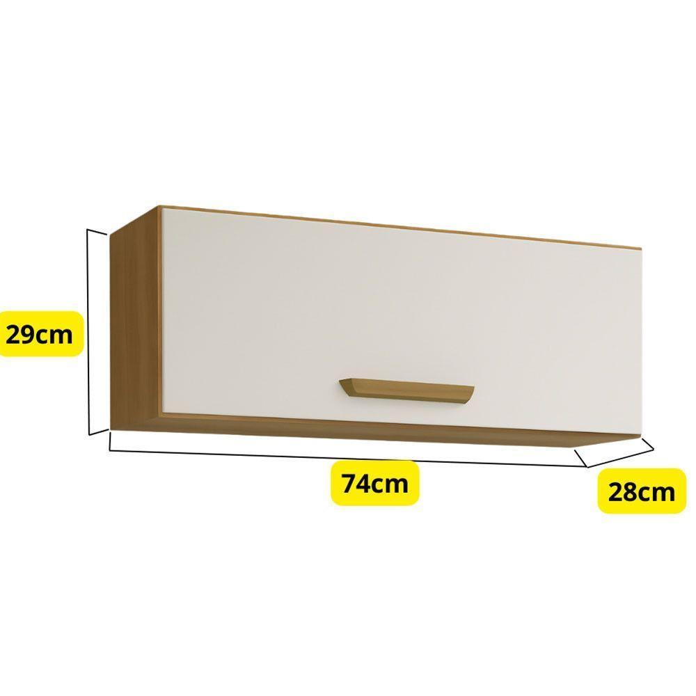 Nicho Aéreo Cozinha Athenas 1 Porta Espaçoso Mobilihouse Cinamomo/off White Acetinado - 3