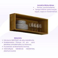 Nicho Aéreo Cozinha Athenas 1 Porta Espaçoso Mobilihouse Cinamomo/off White Acetinado