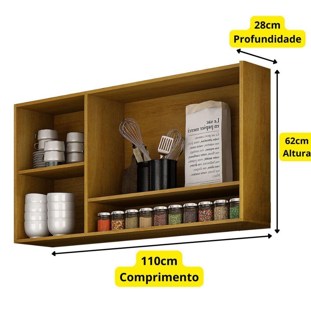 Armário Aéreo Cozinha Athenas 3 Portas Mobilihouse Cinamomo/cinza Acetinado - 3