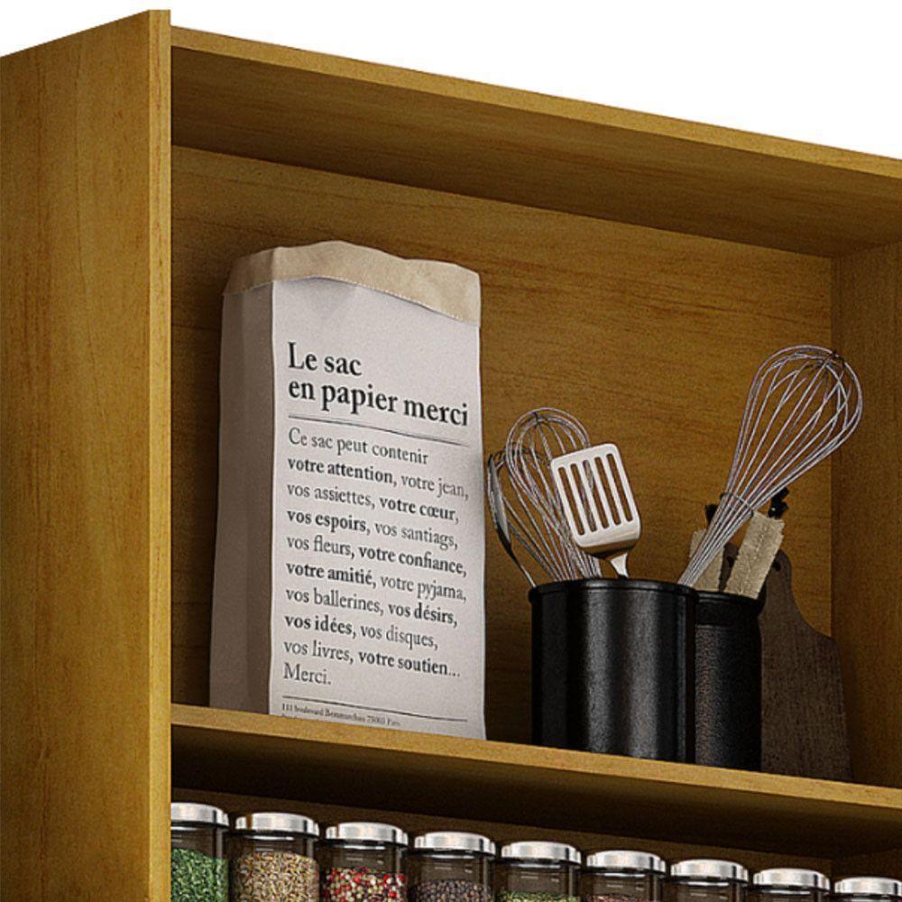 Armário Aéreo Cozinha Athenas 3 Portas Mobilihouse Cinamomo/cinza Acetinado - 4