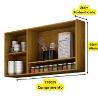 Armário Aéreo Cozinha Athenas 3 Portas Mobilihouse Cinamomo/cinza Acetinado - 3