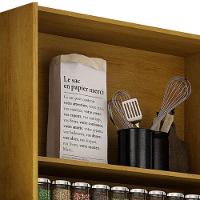 Armário Aéreo Cozinha Athenas 3 Portas Mobilihouse Cinamomo/cinza Acetinado