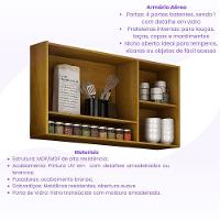 Armário Aéreo Cozinha Athenas 3 Portas Mobilihouse Cinamomo/cinza Acetinado - 6