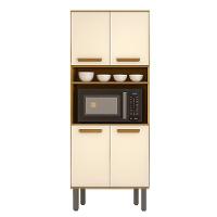 Armário Cozinha Athenas 4 Portas Espaçoso Mobilihouse Cinamomo/off White Acetinado - 2