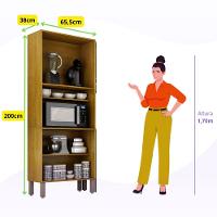 Armário Cozinha Athenas 4 Portas Espaçoso Mobilihouse Cinamomo/off White Acetinado - 3