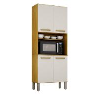 Armário Cozinha Athenas 4 Portas Espaçoso Mobilihouse Cinamomo/off White Acetinado - 6