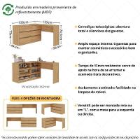 Penteadeira De Canto 120cm 6 Gavetas Flex Multimóveis Mp4404 Madeirado - 3