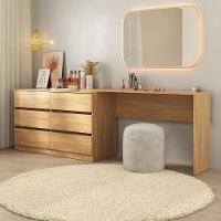 Penteadeira De Canto 120cm 6 Gavetas Flex Multimóveis Mp4404 Madeirado - 8