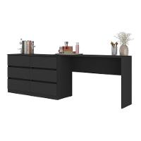 Penteadeira Infantil 231,5cm Com 6 Gavetas Flex Multimóveis Mp4403 Preto - 2