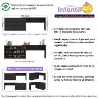 Penteadeira Infantil 231,5cm Com 6 Gavetas Flex Multimóveis Mp4403 Preto - 3