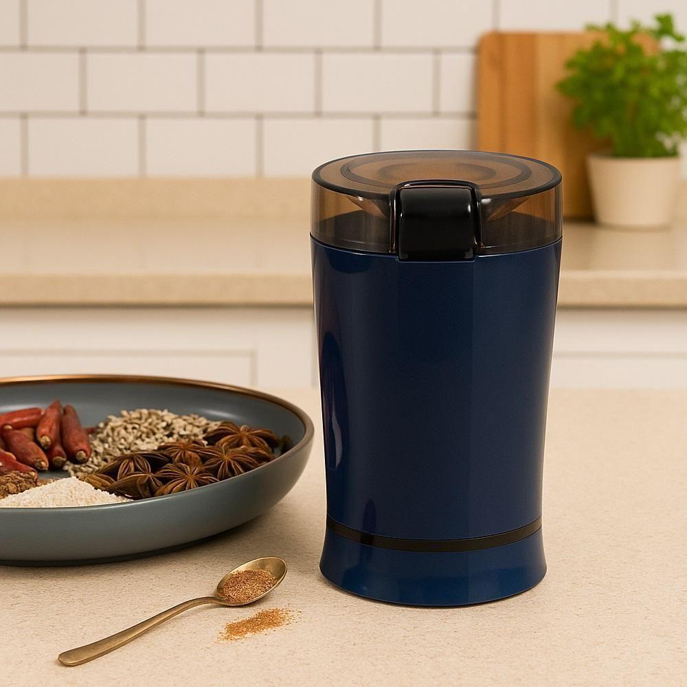 Moedor Triturador Doméstico Portátil Alimentos Secos Lâmina Inox Café Especiarias Luxo 110V Azul - 6